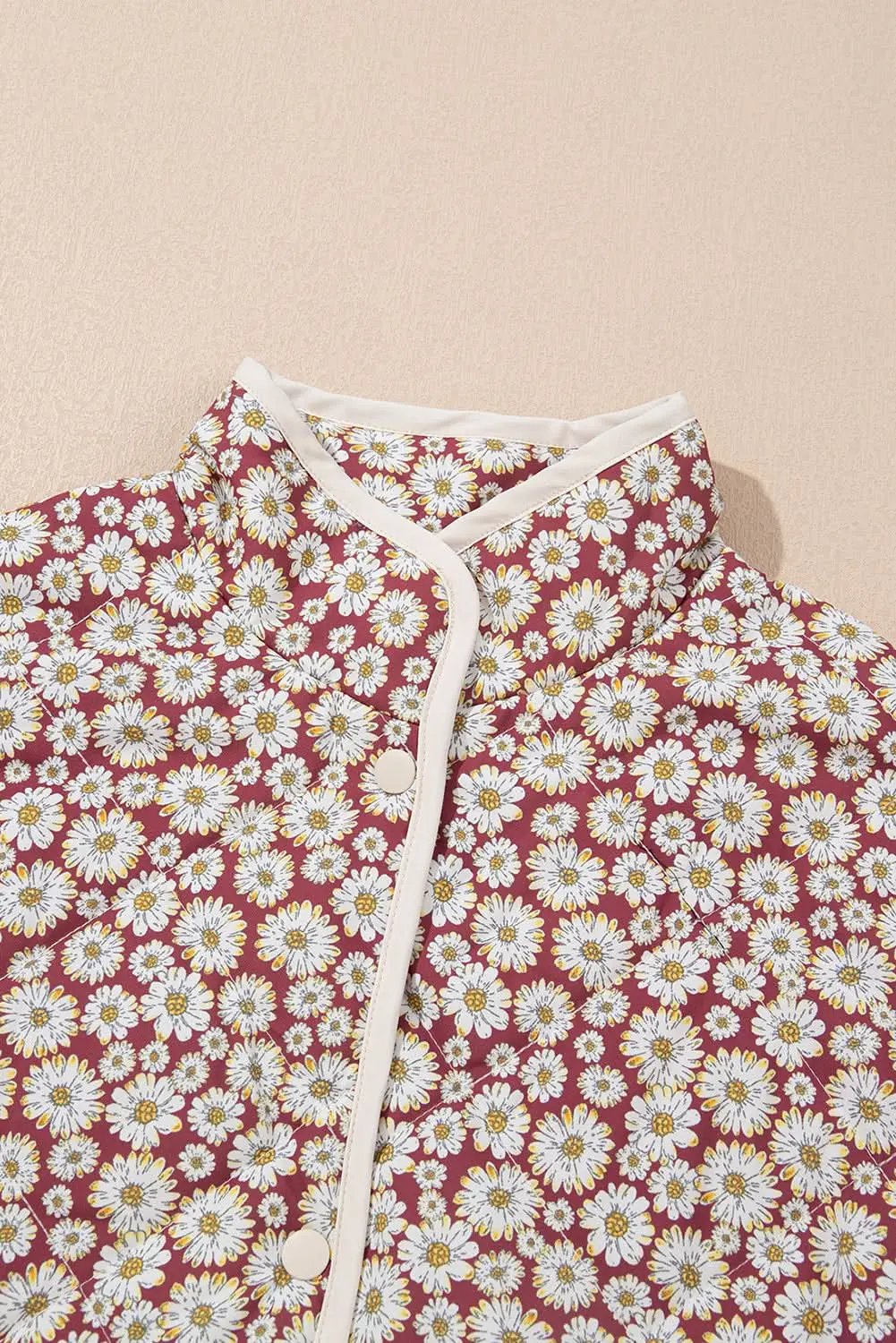 Chic pink floral coat with pockets - Love Salve